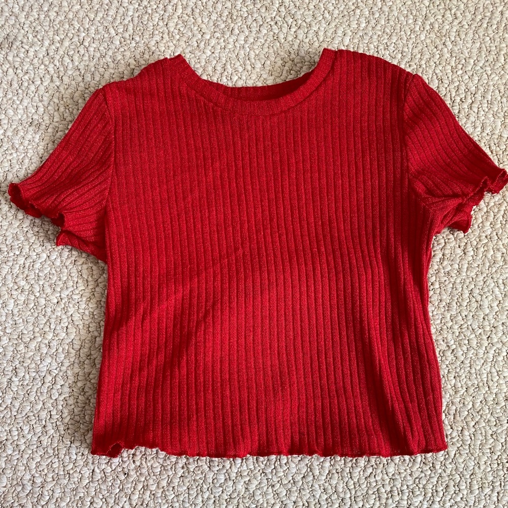 SHEIN Crop Top, Red, Size XS